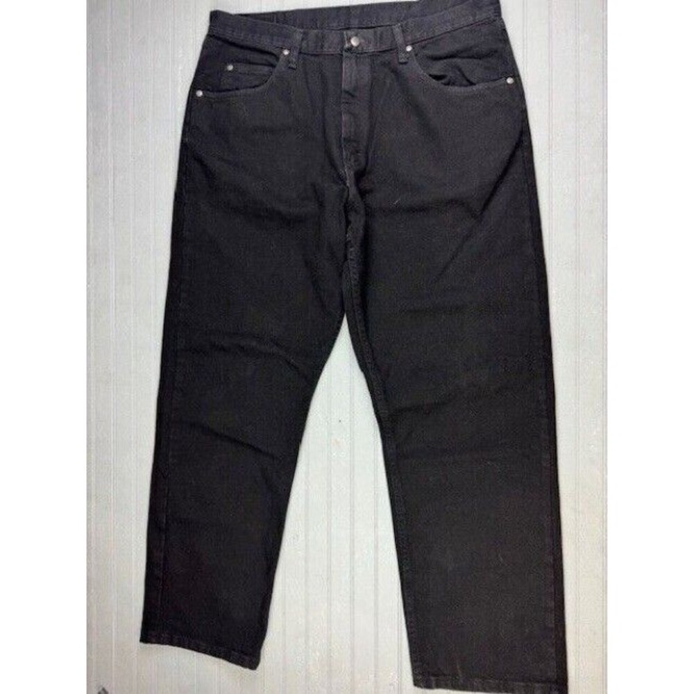 Wrangler Size 36x29 Mens Jeans Black Relaxed Fit Straight Cotton